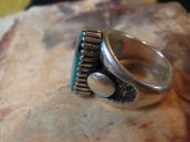 【Julian Lovato】 Kewa Tufa Casted Silver Ring w/Turquoise
