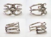 Antique Navajo Stamped Sand Cast Silver Cuff c.1920～