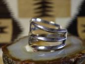 Antique Navajo Stamped Sand Cast Silver Cuff c.1920～