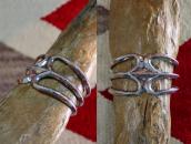 Antique Navajo Stamped Sand Cast Silver Cuff c.1920～