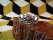 【Clendon Pete】 Navajo Diamond Stamped Chiseled Ring JP23