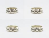 【Clendon Pete】 Navajo Diamond Stamped Chiseled Ring JP23