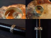 【Clendon Pete】 Navajo Diamond Stamped Chiseled Ring JP23