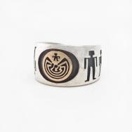 【Jason Takala】Hopi"Man In The Maze" Silver/Gold Overlay Ring