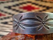 Antique Navajo Stamped Ingot Silver Cuff Bracelet  c.1930～