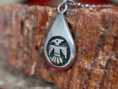 Vintage Hopi Thunderbird Overlay Small Top Necklace c.1965～