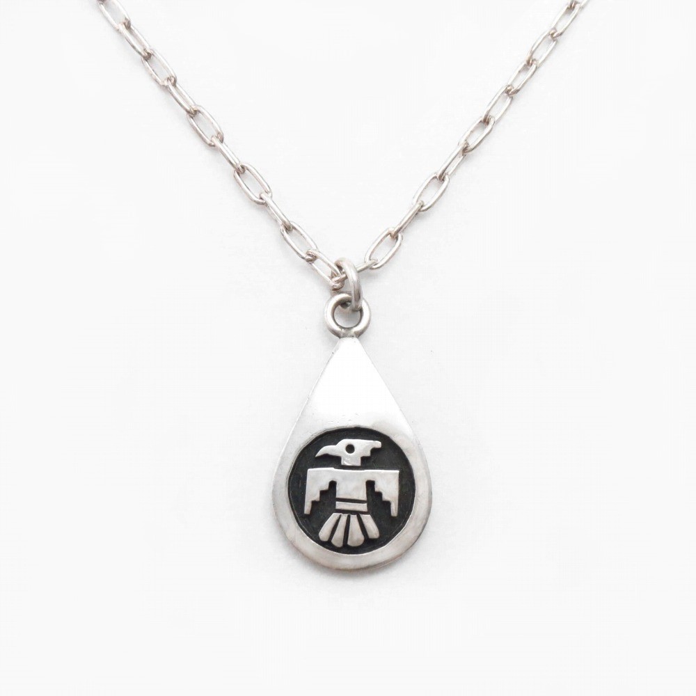 Vintage Hopi Thunderbird Overlay Small Top Necklace c.1965～