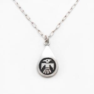 Vintage Hopi Thunderbird Overlay Small Top Necklace c.1965～