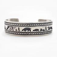 【Vidal Aragon】Old Kewa "Storyteller" Overlay Cuff c.1980～