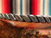 Vintage Stamped Twisted Silver Wire Cuff  c.1940～