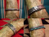 Vintage Stamped Twisted Silver Wire Cuff  c.1940～