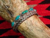 Vintage Stamped Twisted Silver Wire Cuff  c.1940～