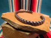 Vintage Stamped Twisted Silver Wire Cuff  c.1940～