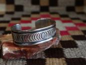 【NAVAJO GUILD】 Vtg Stamped Ingot Silver Cuff Bracelet c.1940