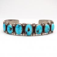 【Austin Wilson】 Vintage Turquoise Row Cuff Bracelet  c.1950