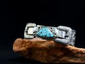 Antique Navajo Belt Buckles Silver Cuff w/Turquoise c.1930～