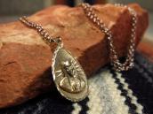 Vintage 10K Gold Our Lady of Gudalupe Fob Necklace