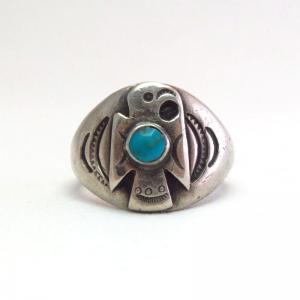 Antique Thunderbird Applique Cigar Band Ring w/TQ  c.1925～