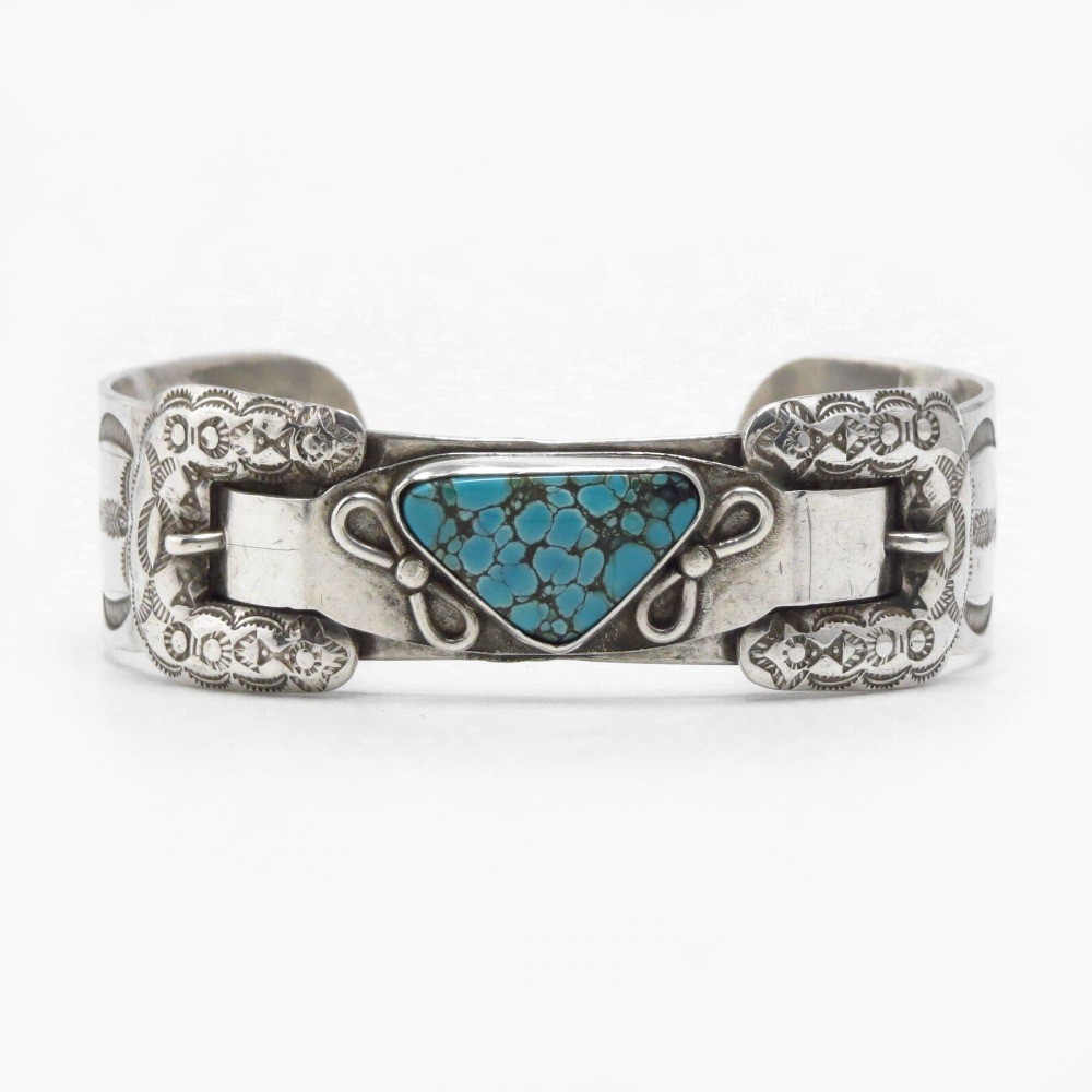 Antique Navajo Belt Buckles Silver Cuff w/Turquoise c.1930~