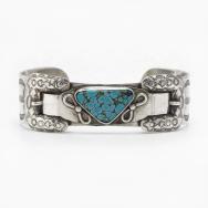 Antique Navajo Belt Buckles Silver Cuff w/Turquoise c.1930～