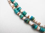 Vintage Shell & Turquoise Beads 2 Strand Heishi Necklace