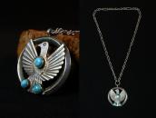 Atq Navajo Thunderbird Applique Naja Necklace w/TQ  c.1930～