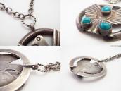 Atq Navajo Thunderbird Applique Naja Necklace w/TQ  c.1930～