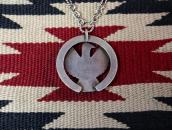 Atq Navajo Thunderbird Applique Naja Necklace w/TQ  c.1930～