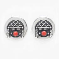 【Frank Patania/T-bird Shop】Overlay Earrings w/Coral c.1950～