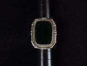 【GARDEN OF THE GODS】 Atq Silver Ring w/Green Jasper  c.1940
