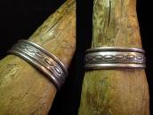 Vintage Stamped & Chiseled Ingot Silver Cuff Bracelet c.1940