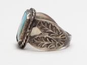 Antique Stamped Silver Shank Ring w/Square BlueGem TQ c.1940