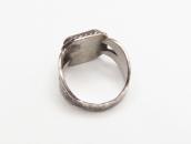 Antique Stamped Silver Shank Ring w/Square BlueGem TQ c.1940