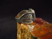 Antique Stamped Silver Shank Ring w/Square BlueGem TQ c.1940