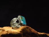 Antique Stamped Silver Shank Ring w/Square BlueGem TQ c.1940