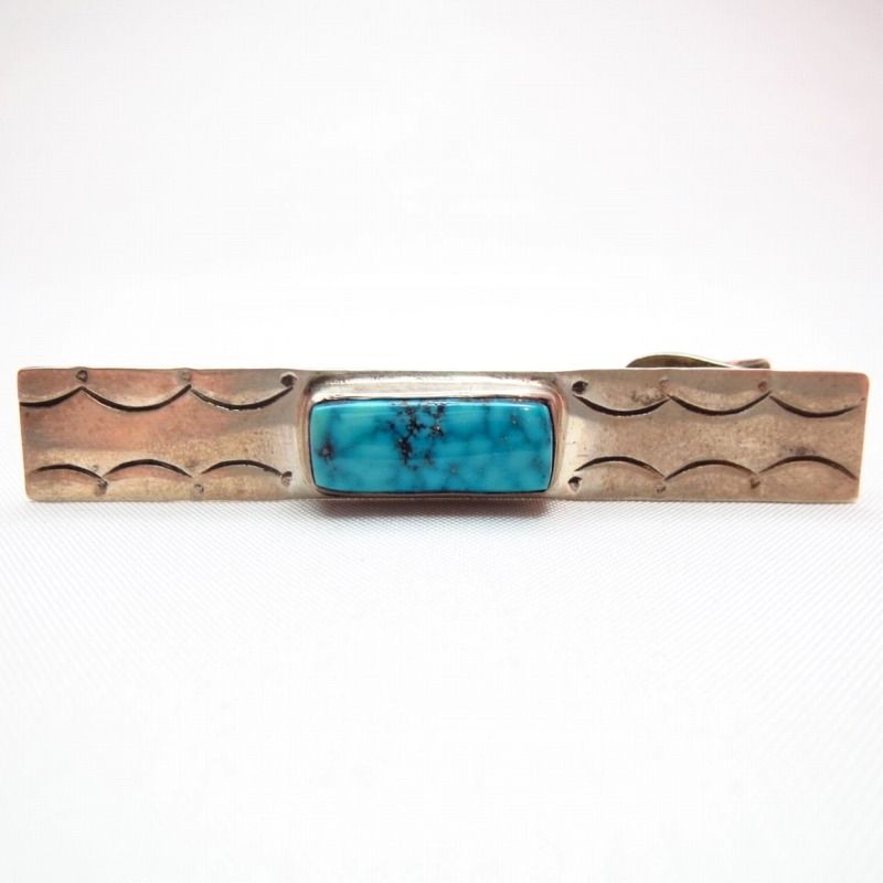 Vintage Stamped Silver Tie Clip w/Kingman TQ