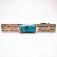 Vintage Stamped Silver Tie Clip w/Kingman TQ