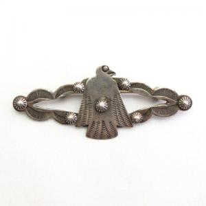 Antique Stamped Silver Thunderbird Applique Pin  c.1925～
