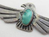 Antique Stamped Thunderbird Shape Silver Pin w/TQ  c.1935～
