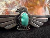Antique Stamped Thunderbird Shape Silver Pin w/TQ  c.1935～