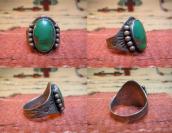 Antique Fred Harvey Style Stamped Silver Ring w/TQ  c.1930