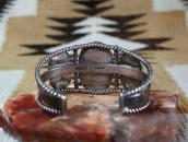 【GARDEN OF THE GODS】 Antique Silver Cuff w/Three Onyx c.1940