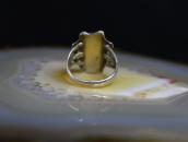Atq Navajo SplitShank Silver Ring w/Godber Turquoise c.1940～