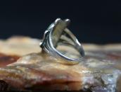 Atq Navajo SplitShank Silver Ring w/Godber Turquoise c.1940～