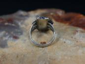 Atq Navajo SplitShank Silver Ring w/Godber Turquoise c.1940～