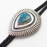 【Jerry Roan】Overlay Bolo w/Gem Quality Turquoise  c.1960～