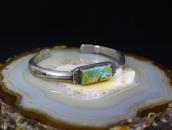 Atq Navajo "FlatTop" Chiseled IngotSilver w/Turquoise c.1920