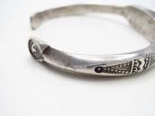 Atq Navajo "FlatTop" Chiseled IngotSilver w/Turquoise c.1920