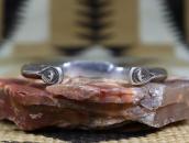 Atq Navajo "FlatTop" Chiseled IngotSilver w/Turquoise c.1920