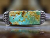 Atq Navajo "FlatTop" Chiseled IngotSilver w/Turquoise c.1920